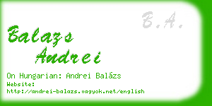 balazs andrei business card